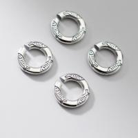 925 Sterling Silver Skoči Prsten, možete DIY, izvorna boja, 10mm, Rupa:Približno 5.6mm, Prodano By PC