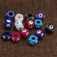 Hars Evil Eye Beads, Plein, DIY, meer kleuren voor de keuze, 14x14mm, Gat:Ca 6mm, Verkocht door PC