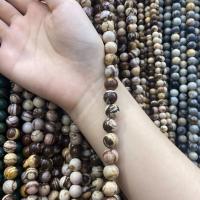 Perles bijoux en pierres gemmes, Jaspe de zèbre, Rond, DIY & normes différentes pour le choix, couleurs mélangées, Vendu par Environ 38 cm brin