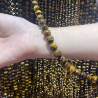 Tiger Eye perle, Krug, možete DIY & različite veličine za izbor, žut, Prodano Per Približno 38 cm Strand