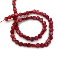 Synthetic Coral Beads Flat Round DIY Length Approx 38 cm Sold By PC