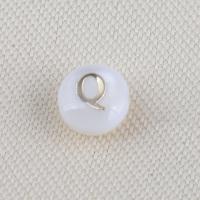 Natural White Shell Perler, Runde, du kan DIY, hvid, 6.40x4.20mm, Solgt af PC