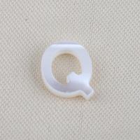 Koraliki z naturalnej słodkowodnej perły, Najlepiej powłoki, Litera alfabetu, DIY & bez otworu, biały, 9.90x9.70x2.20mm, sprzedane przez PC