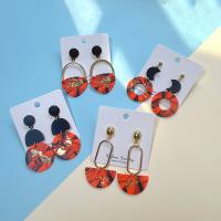 Polymer Clay Earring Zinc Alloy with Polymer Clay handmade & fashion jewelry & for woman nickel lead & cadmium free Sold By Pair