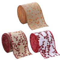 Linen Ribbon, Christmas Design, more colors for choice, Length:Approx 2 m, Sold By PC