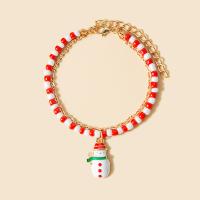 Christmas Holiday Bracelet Zinc Alloy with 6.7cm 6.9cm extender chain gold color plated Christmas Design & for woman nickel lead & cadmium free Length Approx 22 cm Sold By PC