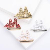 Zinc Alloy Brooches Sail Boat plated fashion jewelry & for woman & enamel nickel lead & cadmium free Sold By PC