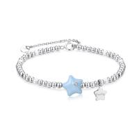 925 Sterling Silver Bangle Bracelet with Shell Pearl with 1.57inch extender chain fashion jewelry & micro pave cubic zirconia & for woman & enamel nickel lead & cadmium free the size of star beads Length Approx 6.29 Inch Sold By PC