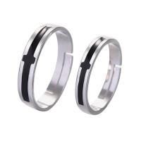 Couple Finger Rings 925 Sterling Silver fashion jewelry & Unisex & enamel nickel lead & cadmium free US Ring Sold By PC