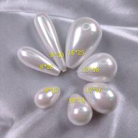 South Sea Shell Beads Shell Pearl Teardrop DIY & half-drilled white Sold By PC