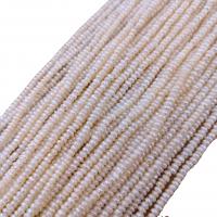 Přírodní sladkovodní perly perlí, Sladkovodní Pearl, Flat Round, DIY, bílý, Length about 2-2.5mm, Prodáno za Cca 38 cm Strand