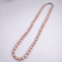Collar de Perlas Natural de Freshwater, Perlas cultivadas de agua dulce, Arroz, Joyería & para mujer, más colores para la opción, 7-8mm pearl, Vendido para aproximado 40 cm Sarta