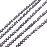Přírodní sladkovodní perly perlí, Sladkovodní Pearl, Mírně kulaté, DIY, šedá, 4mm, Cca 95PC/Strand, Prodáno za Cca 38 cm Strand