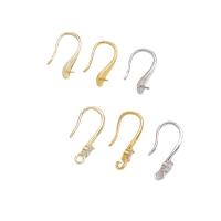 Brass Hook Earwire plated DIY & micro pave cubic zirconia Sold By PC