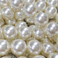 ガラス真珠ビーズ, ガラスパール, ラウンド形, DIY & 異なるサイズの選択, ホワイト, で販売される 約 38 センチ ストランド