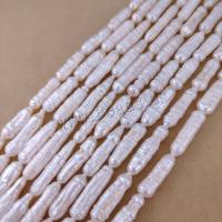 Biwa odlad sötvattenspärla pärlor, Freshwater Pearl, DIY, vit, 6mm, Ca 20PC/Strand, Säljs av Strand