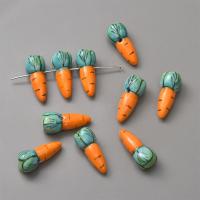 Abalorios de Porcelana, Zanahoria, Bricolaje, naranja, 27x12mm, Vendido por UD