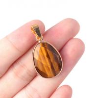 Gemstone Pendants Jewelry with Brass Oval plated DIY Sold By PC