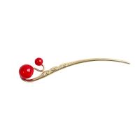 Hair Stick Zinc Alloy with Plastic Pearl plated fashion jewelry nickel lead & cadmium free Sold By PC