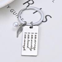 Stainless Steel Key Clasp 304 Stainless Steel with Plastic Pearl fashion jewelry nickel lead & cadmium free Pendant specificationuff1a Diameter of a circleuff1a30mm Sold By Pair