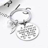 Stainless Steel Key Clasp 304 Stainless Steel with Plastic Pearl fashion jewelry nickel lead & cadmium free Sold By PC