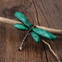 Hars broche, Dragonfly, voor vrouw & met strass, meer kleuren voor de keuze, 38x72mm, Verkocht door PC