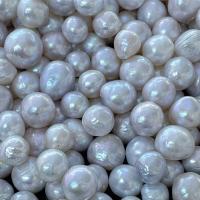 Cultured Half Drilled Freshwater Pearl Beads Baroque DIY & half-drilled white Sold By PC
