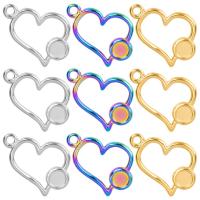 304 Stainless Steel Pendant Setting Heart Vacuum Ion Plating DIY & hollow Sold By PC
