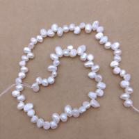Keishi ferskvandskulturperle Beads, Ferskvandsperle, du kan DIY, hvid, Length about 5-6mm, Solgt Per Ca. 38 cm Strand