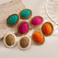 Oorbel sieraden, Rafidah grass, handgemaakt, mode sieraden & voor vrouw, meer kleuren voor de keuze, nikkel, lood en cadmium vrij, 35x30mm, Verkocht door pair