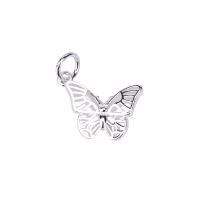 925 Sterling Silver Pendant Butterfly plated DIY platinum color Sold By PC