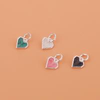 925 Sterling Silver Pendant Heart plated DIY & enamel Sold By PC