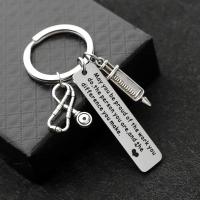 Stainless Steel Key Clasp 304 Stainless Steel fashion jewelry Key ring mm Pendant x50mm Sold By PC