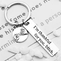 Stainless Steel Key Clasp 304 Stainless Steel fashion jewelry nickel lead & cadmium free Key ring mm Pendant x50mm Sold By PC