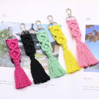 Bag Purse Charms Keyrings Keychains, Cotton Thread, with Zinc Alloy, handmade, Unisex, more colors for choice, 170x25mm, Sold By PC