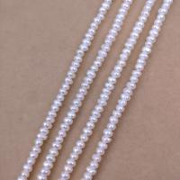 Keishi ferskvandskulturperle Beads, Ferskvandsperle, du kan DIY, hvid, Length about 4-5mm, Ca. 115pc'er/Strand, Solgt Per Ca. 38 cm Strand