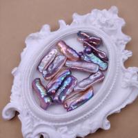 Cultured Biwa Freshwater Pearl Beads DIY & no hole purple Length about 20-25mm Hight about 9-10mm Sold By PC