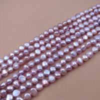 Keishi ferskvandskulturperle Beads, Ferskvandsperle, du kan DIY, lilla, Length about 7-8mm, Ca. 50pc'er/Strand, Solgt Per Ca. 38 cm Strand