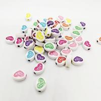Πλαστικές Χάντρες, Πλαστική ύλη, Καρδιά, ζωγραφισμένα, DIY, περισσότερα χρώματα για την επιλογή, 10x13mm, Sold Με PC