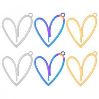 Stainless Steel Heart Pendants 304 Stainless Steel Vacuum Ion Plating DIY & hollow Sold By PC