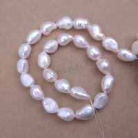 Keishi ferskvandskulturperle Beads, Ferskvandsperle, du kan DIY, hvid, Length about 11-12mm, Solgt Per Ca. 38 cm Strand