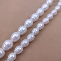 Glas perle perler, Glass Pearl, Ris, du kan DIY & forskellig størrelse for valg, hvid, Solgt af PC