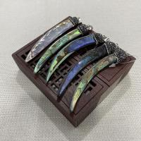 Ciondoli naturali in conchiglia abalone, with argilla & ottone, pepe, placcato color argento, DIY, 13x86mm, Venduto da PC