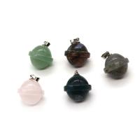 Gemstone Pendants Jewelry Natural Stone with Brass silver color plated DIY nickel lead & cadmium free Length about 18-20mm Sold By PC