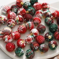Božićni lampwork perle, Pamuk, Krug, Božićni dizajn & možete DIY, više boja za izbor, 15x16mm, Prodano By PC