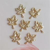Zinc Alloy Leaf Pendants Maple Leaf gold color plated DIY & hollow nickel lead & cadmium free Sold By Bag