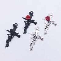 Tibetan Style Cross Pendants, plated, DIY & different styles for choice, more colors for choice, nickel, lead & cadmium free, 23x38mm, Sold By PC