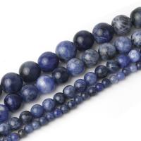 Sodalit perle, Krug, uglađen, možete DIY & različite veličine za izbor, plav, Prodano Per Približno 38 cm Strand