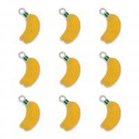 Zink-Legierung-Emaille-Anhänger, Zinklegierung, Banana, plattiert, DIY, keine, frei von Nickel, Blei & Kadmium, 20x11x1.30mm, ca. 300PCs/Tasche, verkauft von Tasche