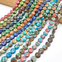 Gemstone Jewelry Beads Impression Jasper Flat Round polished DIY Approx Sold By Strand